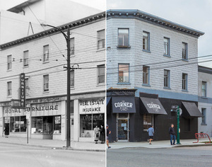 10th and Main, 1958 and 2020.